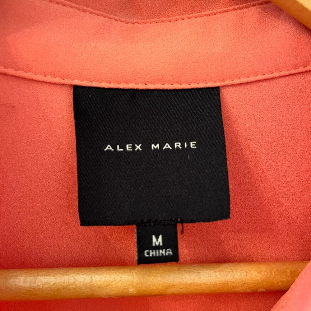 Alex Marie button up blouse, sz M, Coral color - Picture 3 of 5